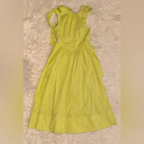 NEW Cinq à Sept Benita Fit and flare midi lime green dress sz 2 - Picture 3 of 6
